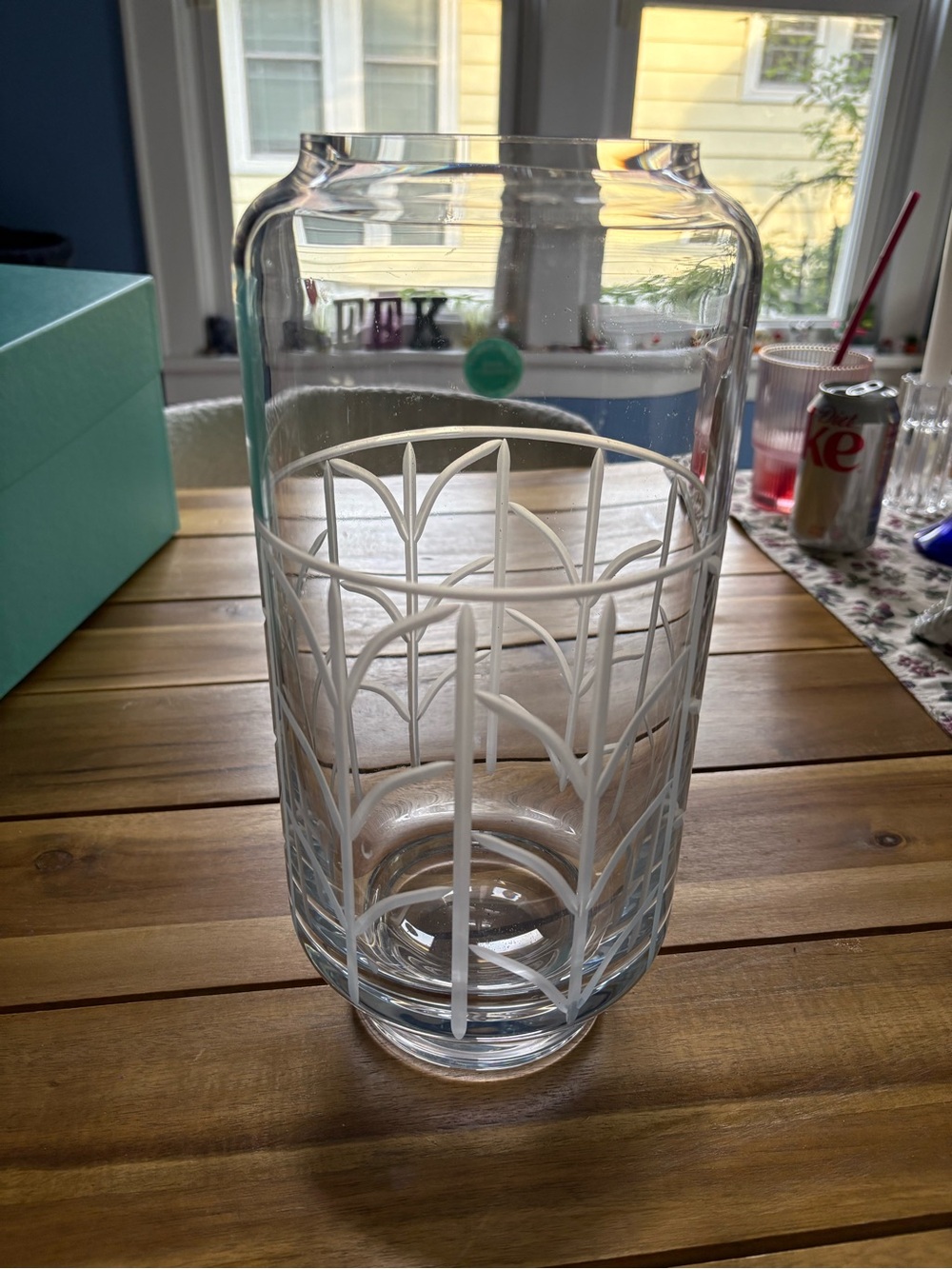 Tiffany & Co. Vase with White Geometric Pattern